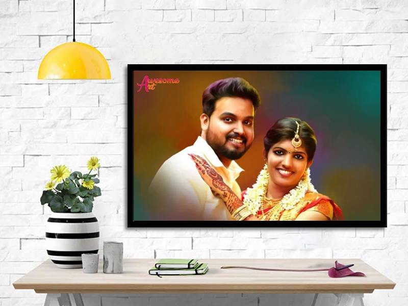 Couple Digital Oil Painting Digital painting , online canvas printing